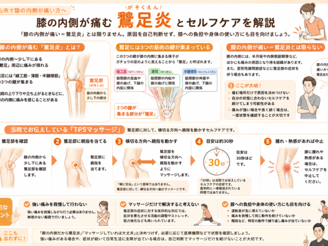 小山市で膝の内側が痛い方へ｜鵞足炎とセルフケアを解説