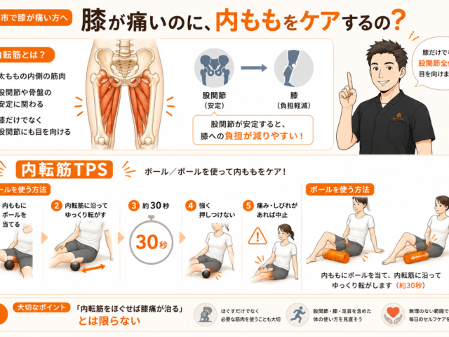 小山市で膝が痛いのに内ももをケアするの？｜内転筋と膝痛の関係